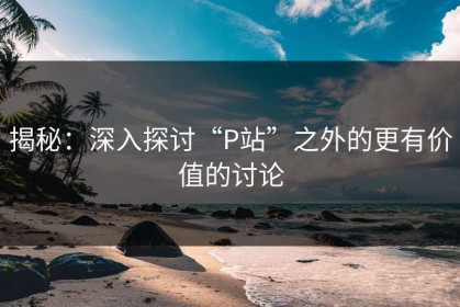 揭秘：深入探讨“P站”之外的更有价值的讨论