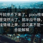 刚点开就停不下来了，pixiv榜单在榜单区里突然火了，前半段平静，后半段直接情绪上来，这次真不是一句巧合能解释