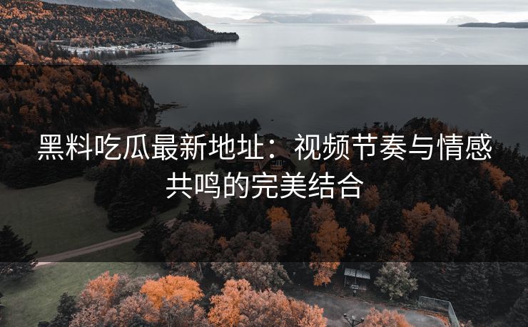 黑料吃瓜最新地址：视频节奏与情感共鸣的完美结合