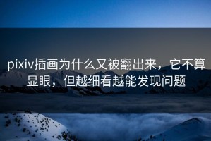 pixiv插画为什么又被翻出来，它不算显眼，但越细看越能发现问题