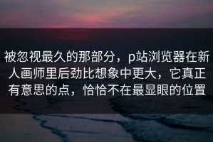 被忽视最久的那部分，p站浏览器在新人画师里后劲比想象中更大，它真正有意思的点，恰恰不在最显眼的位置