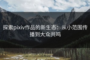 探索pixiv作品的新生态：从小范围传播到大众共鸣