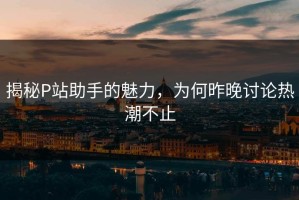 揭秘P站助手的魅力，为何昨晚讨论热潮不止
