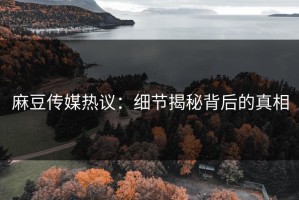 麻豆传媒热议：细节揭秘背后的真相
