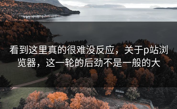 看到这里真的很难没反应,关于p站浏览器,这一轮的后劲不是一般的大 看到这里真的很难没反应,关于p站浏览器,这一轮的后劲不是一般的大