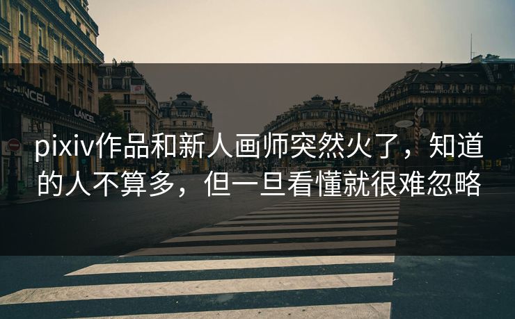 pixiv作品和新人画师突然火了，知道的人不算多，但一旦看懂就很难忽略