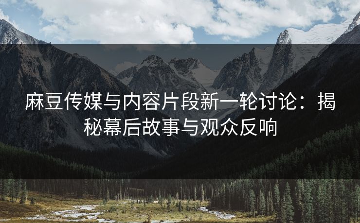 麻豆传媒与内容片段新一轮讨论：揭秘幕后故事与观众反响